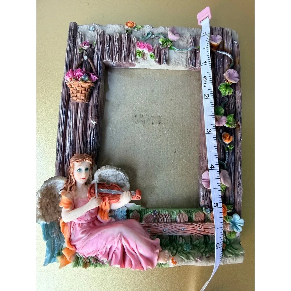 Fairy Angel Violinist‎ Resin Picture Frame 3.5x5 Whimsical Cottagecore Decor